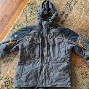 Descente Black Ski Jacket with Orange Accent